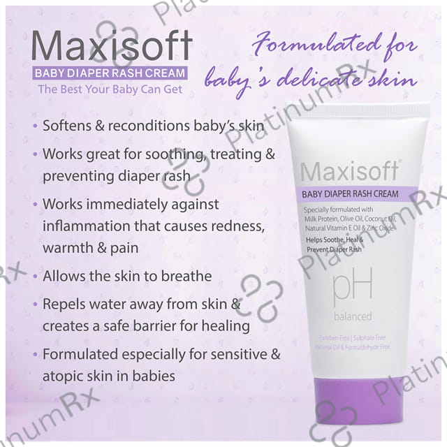 Maxisoft Baby Diaper rash Cream (50gm Each) 1 Tube
