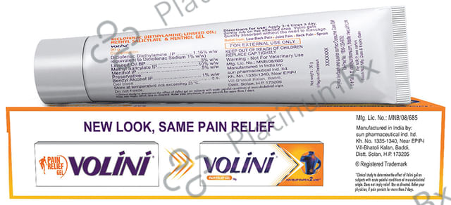 Volini Pain Relief Gel for Sprain, Muscle, Joint, Neck & Low Back Pain 30gm