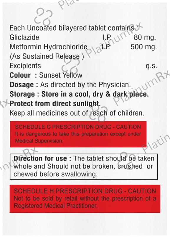 Glicavil M 80/500mg Tablet 10s
