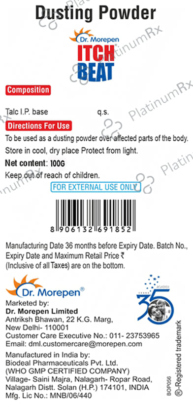Dr. Morepen Itch Beat Dusting Powder 100 gm