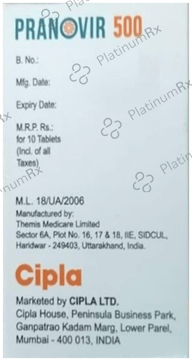 Pranovir 500mg Tablet 10s