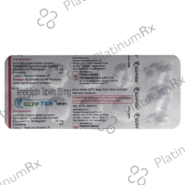 Glypten 20mg Tablet 10s