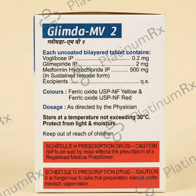 Glimda MV 2/500/0.2mg SR Tablet 10s