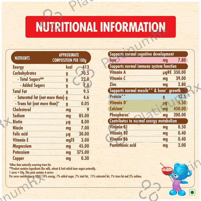 Nestle Ceregrow Multigrain Cereal with Milk & Fruits for 2 6 Years - Rich in Iron