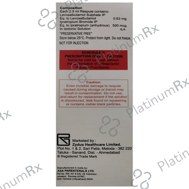 Combimist LD 500mcg/0.63mg Respules 5X2.5ml