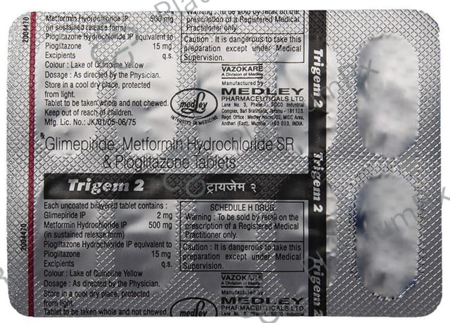 Trigem 2/500/15mg Tablet SR 10s