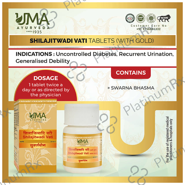 Uma Ayurveda Shilajitwadi Vati (with Gold)