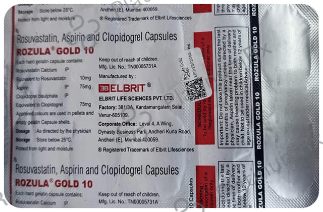 Rozula Gold 10/75/75mg Capsule 10s