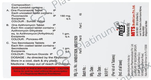 Azimits SF 150/1000/1000mg Tablet Combikit 1s