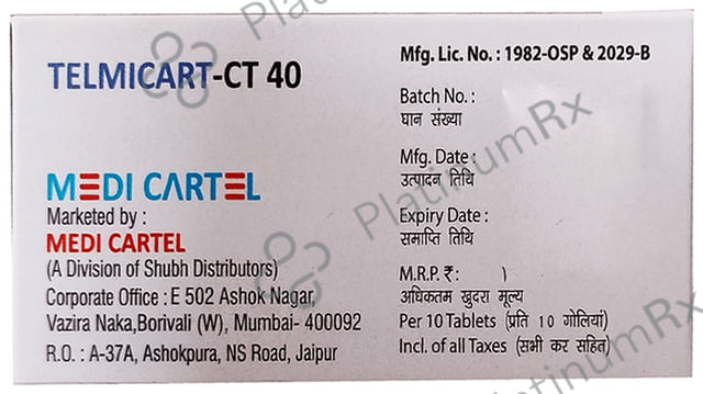 Telmicart-CT 40 Tablet