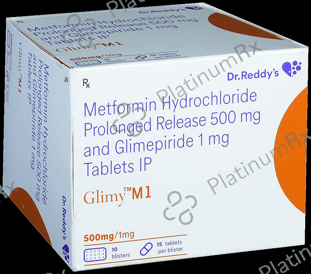 Glimy M 1 1/500mg Tablet PR 15s