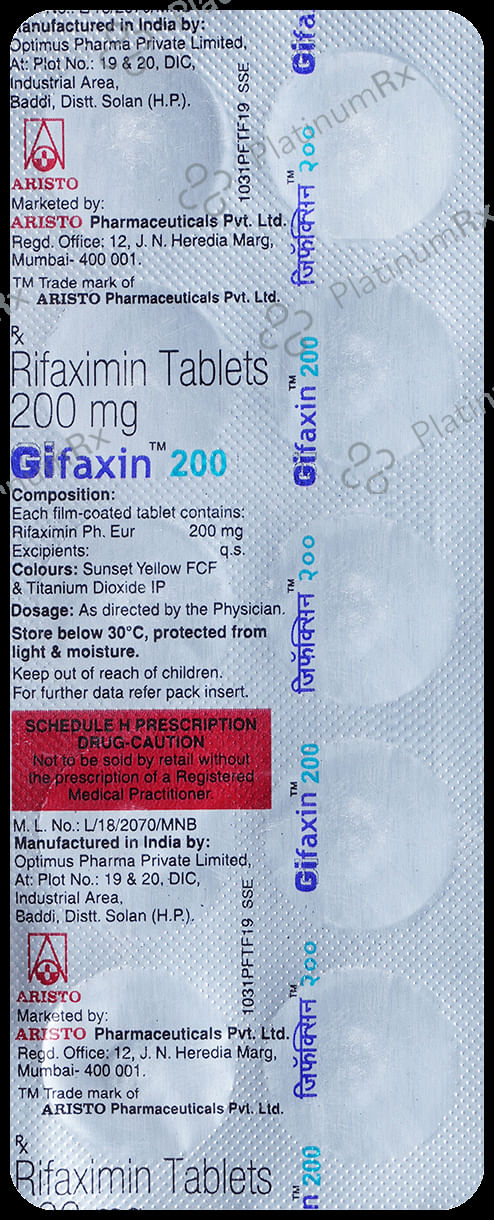 Gifaxin 200mg Tablet 10s