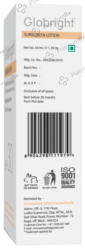 Globright Sunscreen Lotion SPF 30 (50ml Each) 2 Tube