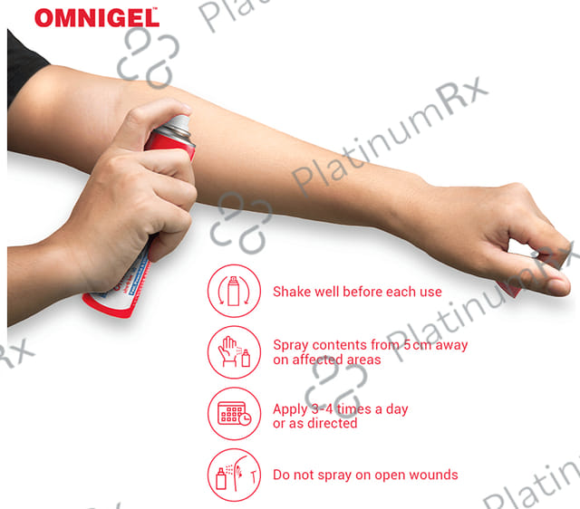 Omnigel Spray Fast, Powerful & Effective Pain Relief 100gm