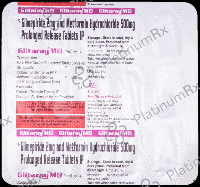 Glitaray M 2/500mg Tablet 15s