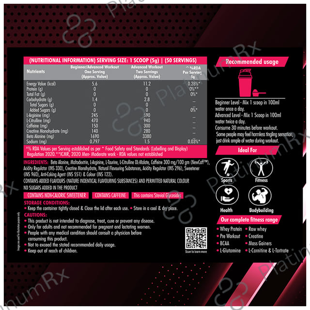 Dr. Morepen Muscle Food Pre Workout 300 Berry Burst