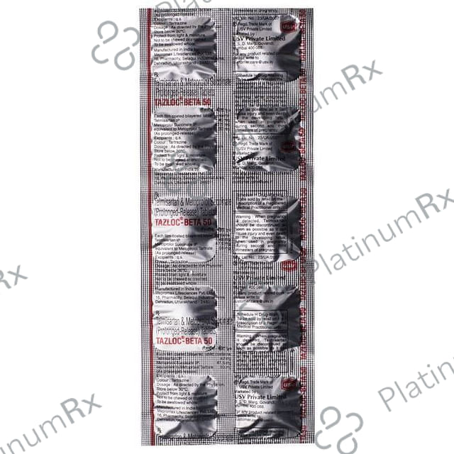 Tazloc Beta 50 50/40mg Tablet PR 10s