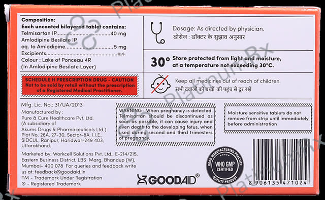 Goodsartan AM 40/5mg Tablet 10s