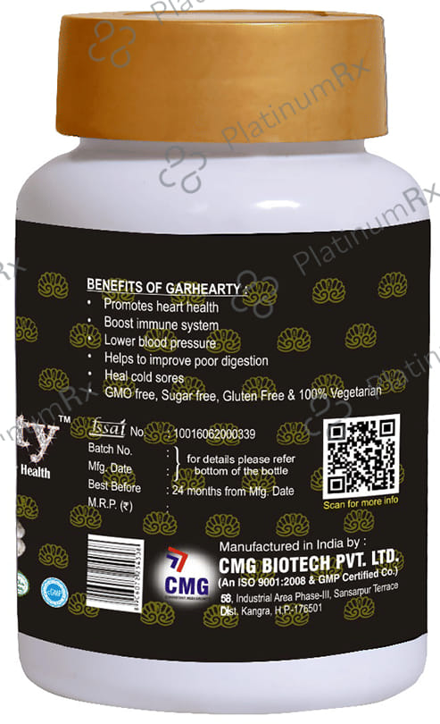 CMG Nutritions Garhearty Capsule Premium Vegan Support for Cardiovascular Health