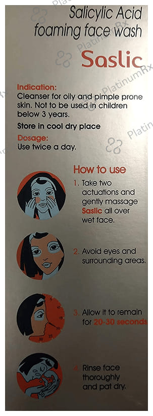 Saslic Salicylic Acid Foaming Face Wash 60ml