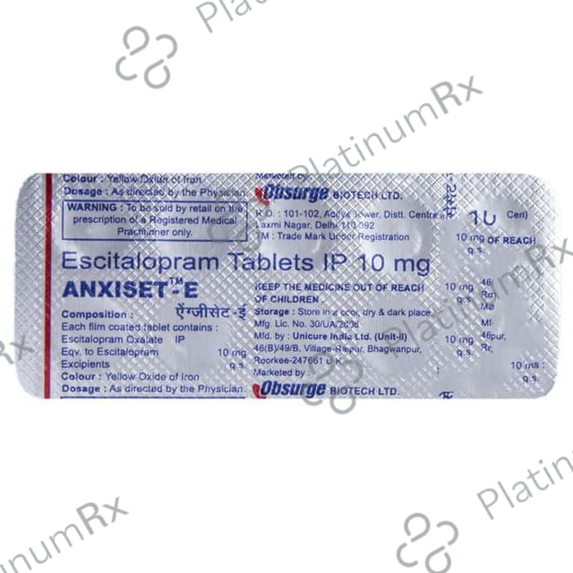 Anxiset E 10mg Tablet 10s