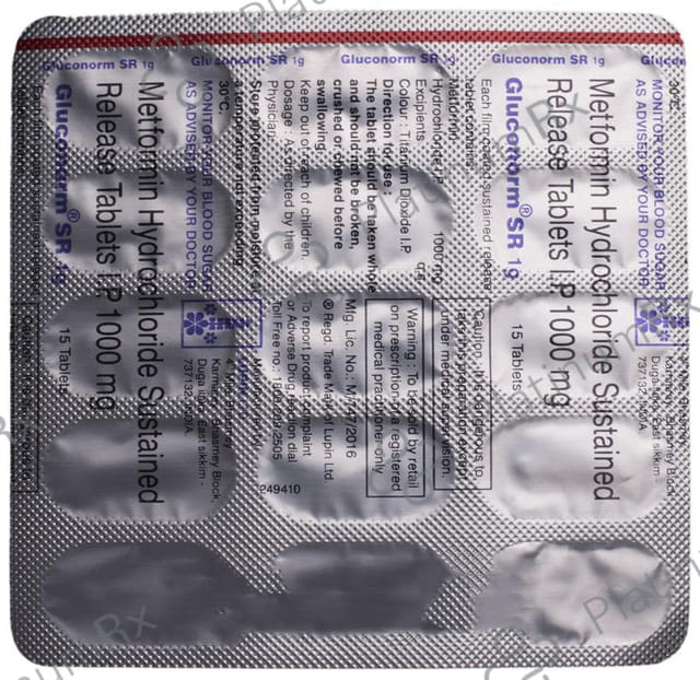 Gluconorm 1gm SR Tablet 15s