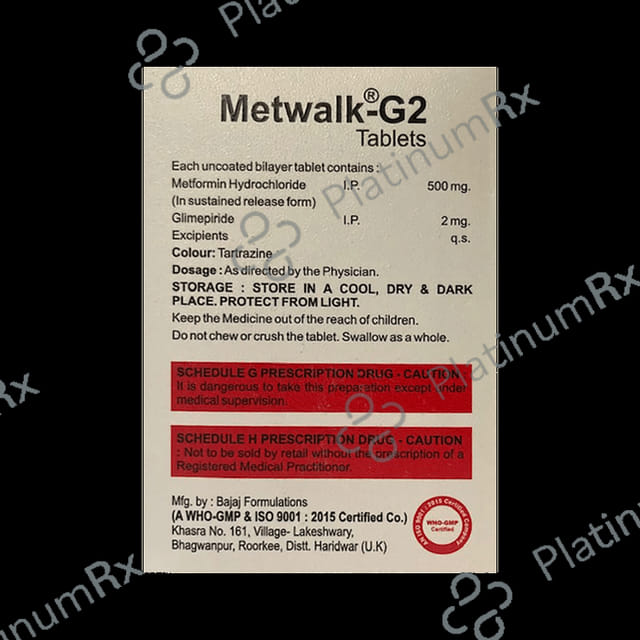 Metwalk G 2mg/500mg Tablet SR