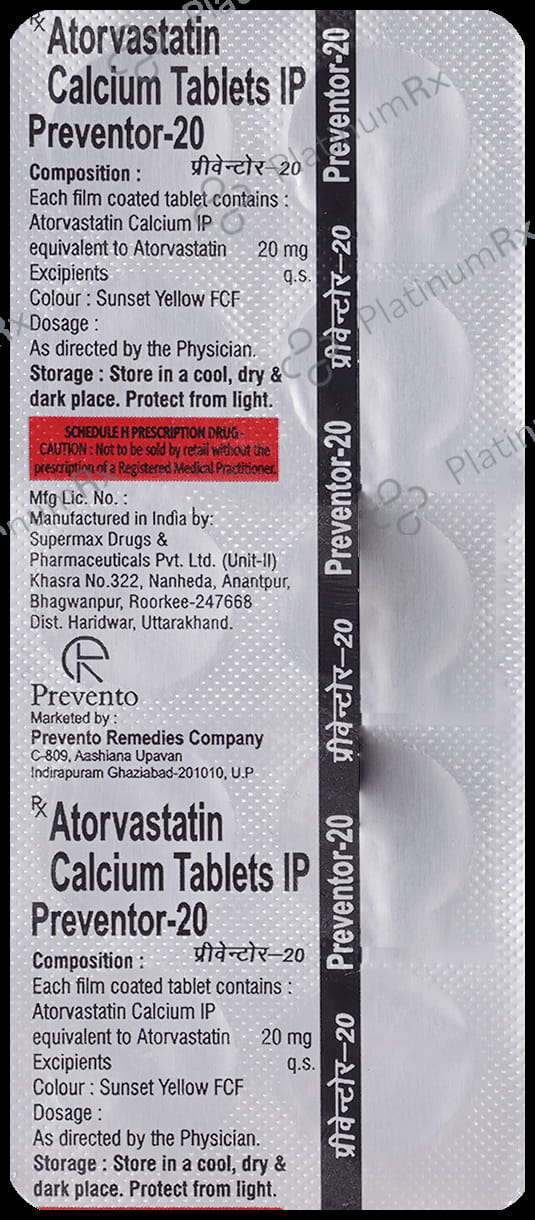 Preventor 20mg Tablet 10s