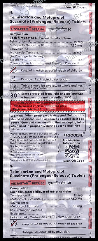 Aidsartan Beta 50 Tablet PR