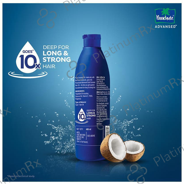 Parachute Advansed Gold Pure Coconut Hair Oil - For Long & Strong Hair