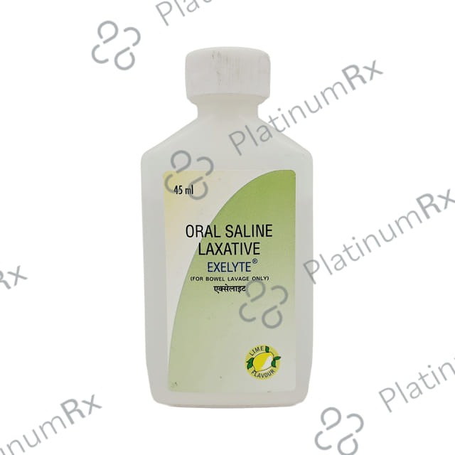 Exelyte Oral Saline Laxative Liquid Lime Flavour 2X45ml