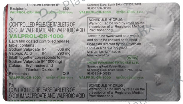 Valprol CR 1000mg Tablet 10s