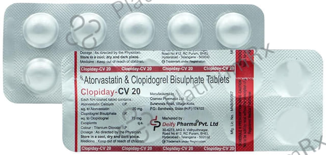 Clopiday CV 20mg/75mg Tablet