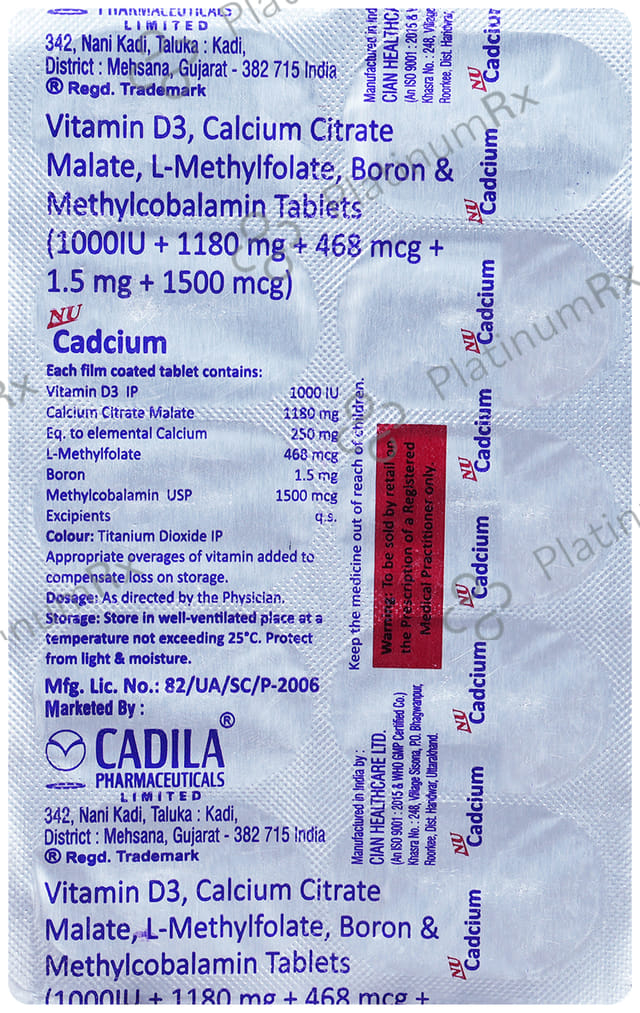 NU Cadcium Tablet 10s