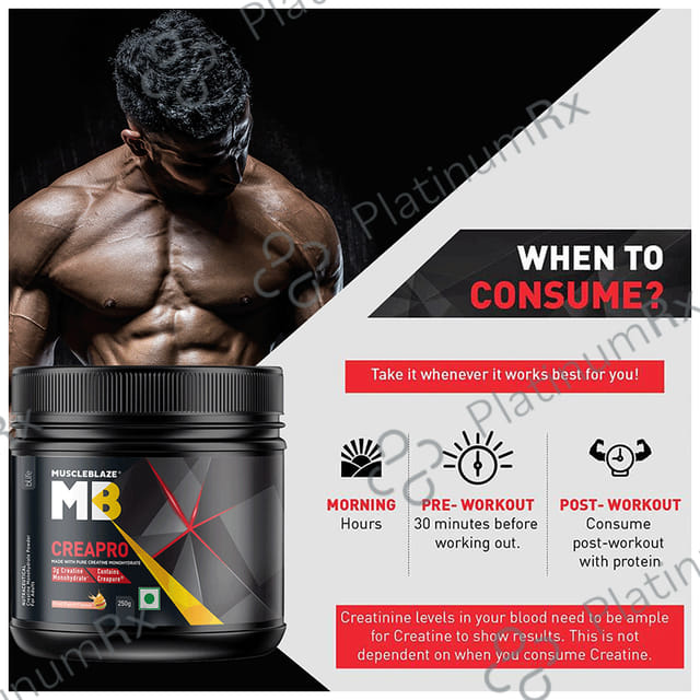 MuscleBlaze Creapro Creatine - With Creapure for Lean Muscles, Energy & Strength - Fruit Punch