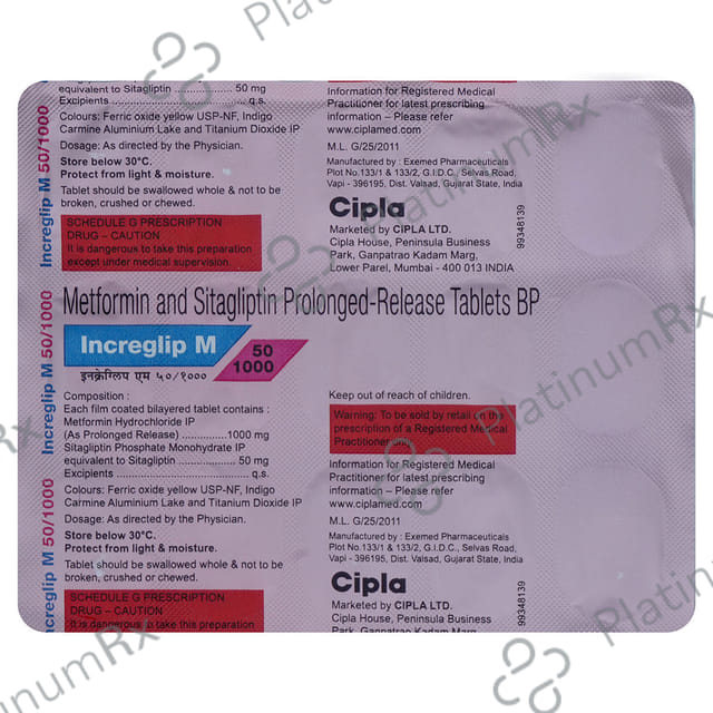 Increglip M 50/1000mg Tablet 15s