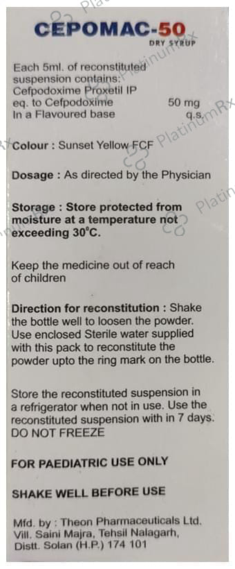 Cepomac 50 Dry Syrup