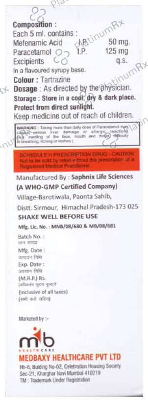 Zekmef Oral Suspension Mango