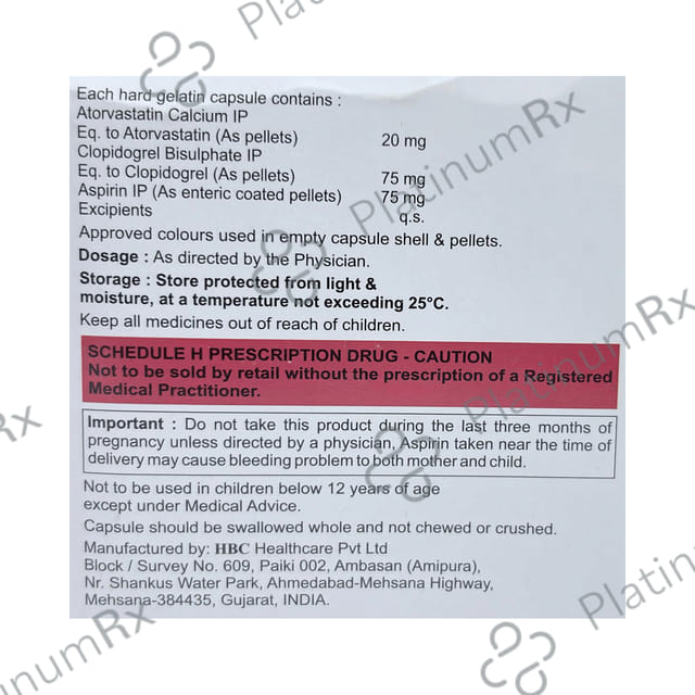 Lipitab Gold 20/75/75mg Capsule 10s