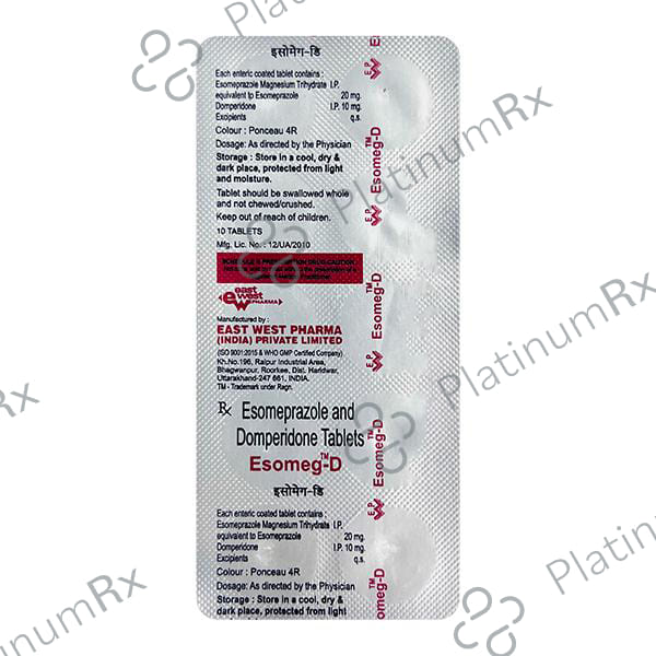 Esomeg D 10/20mg Tablet 10s
