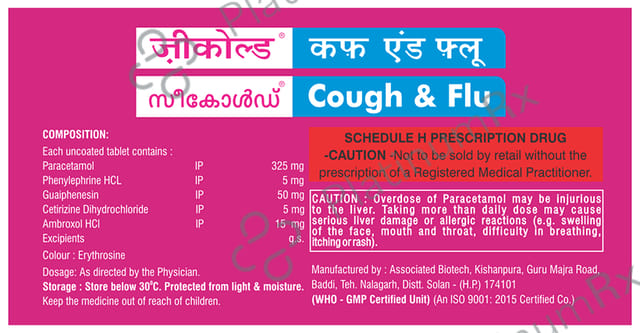 Zeecold Cough & Flu Tablet 10s
