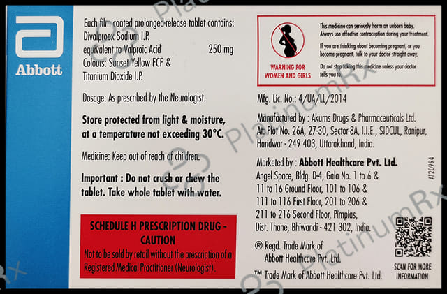 Valance OD 250mg Eazy Glide Tablet PR 15s