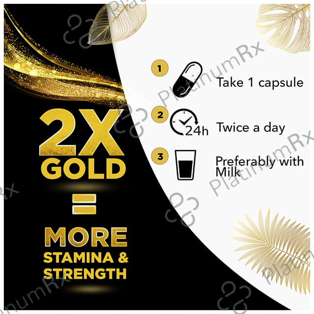 Dabur Shilajit Double Golds For Men For More Immunity, 2X Strength & Stamina Capsule