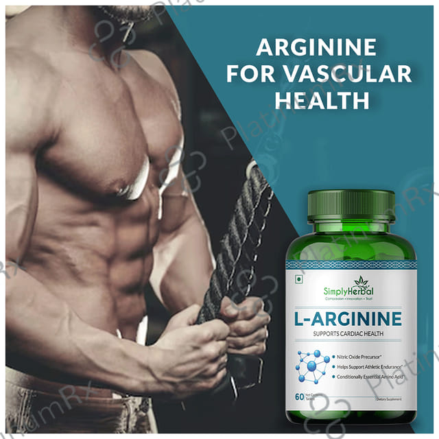 Simply Herbal L-Arginine for Muscle Support & Heart Health - Tablet