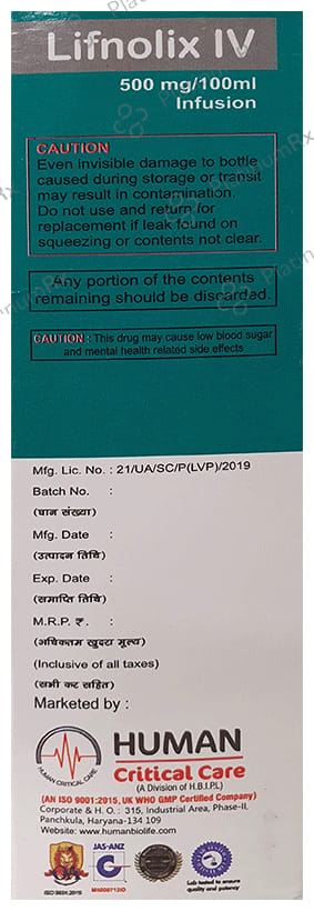 Lifnolix IV 500mg Infusion