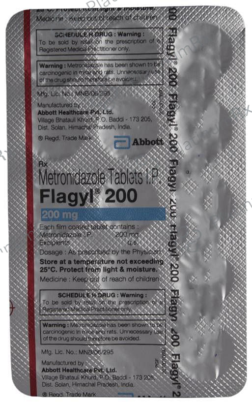 Flagyl 200mg Tablet 15s