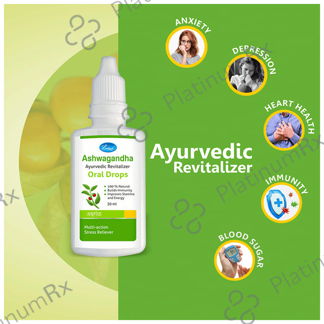 Leeford Ashwagandha Ayurvedic Revitalizer Oral Drops for Immunity, Stamina & Energy