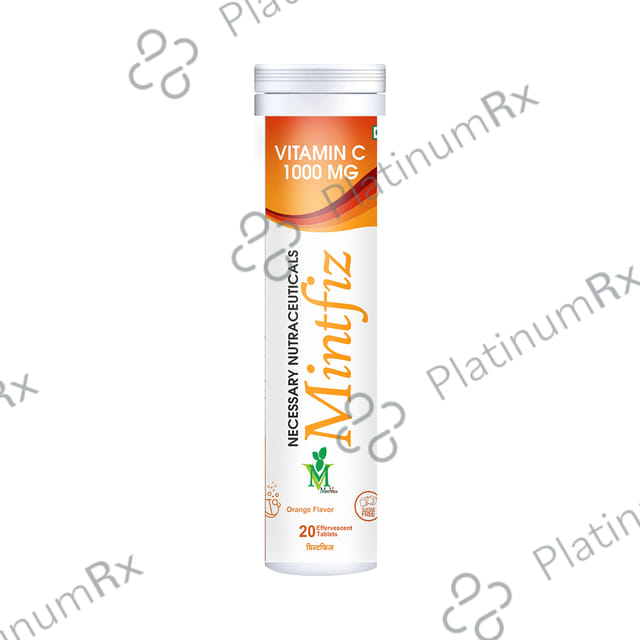 Mint Veda Orange Sugar Free Mintfiz Vitamin C 1000mg Effervescent Tablet