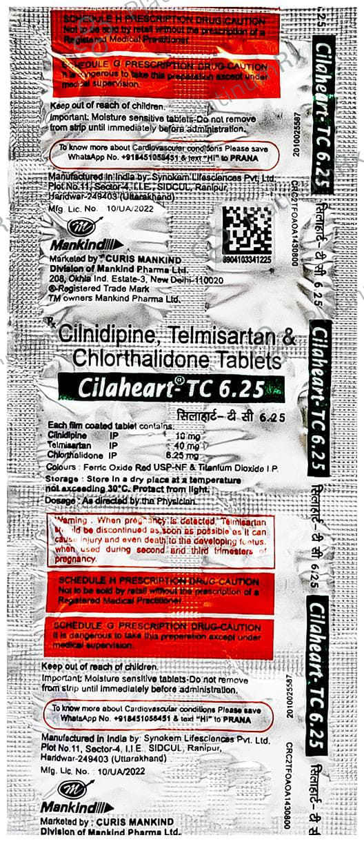 Cilaheart TC 6.25/10/40mg Tablet 10s