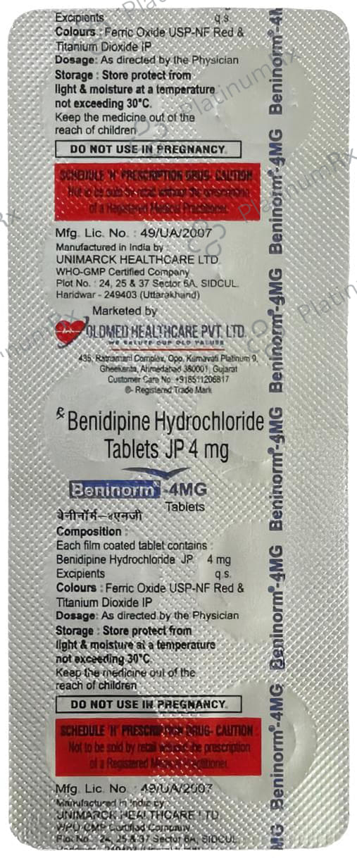 Beninorm 4mg Tablet 10s